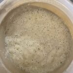 Jar of starter representing the Simple Stress-free Sourdough Seminar method of starter care.